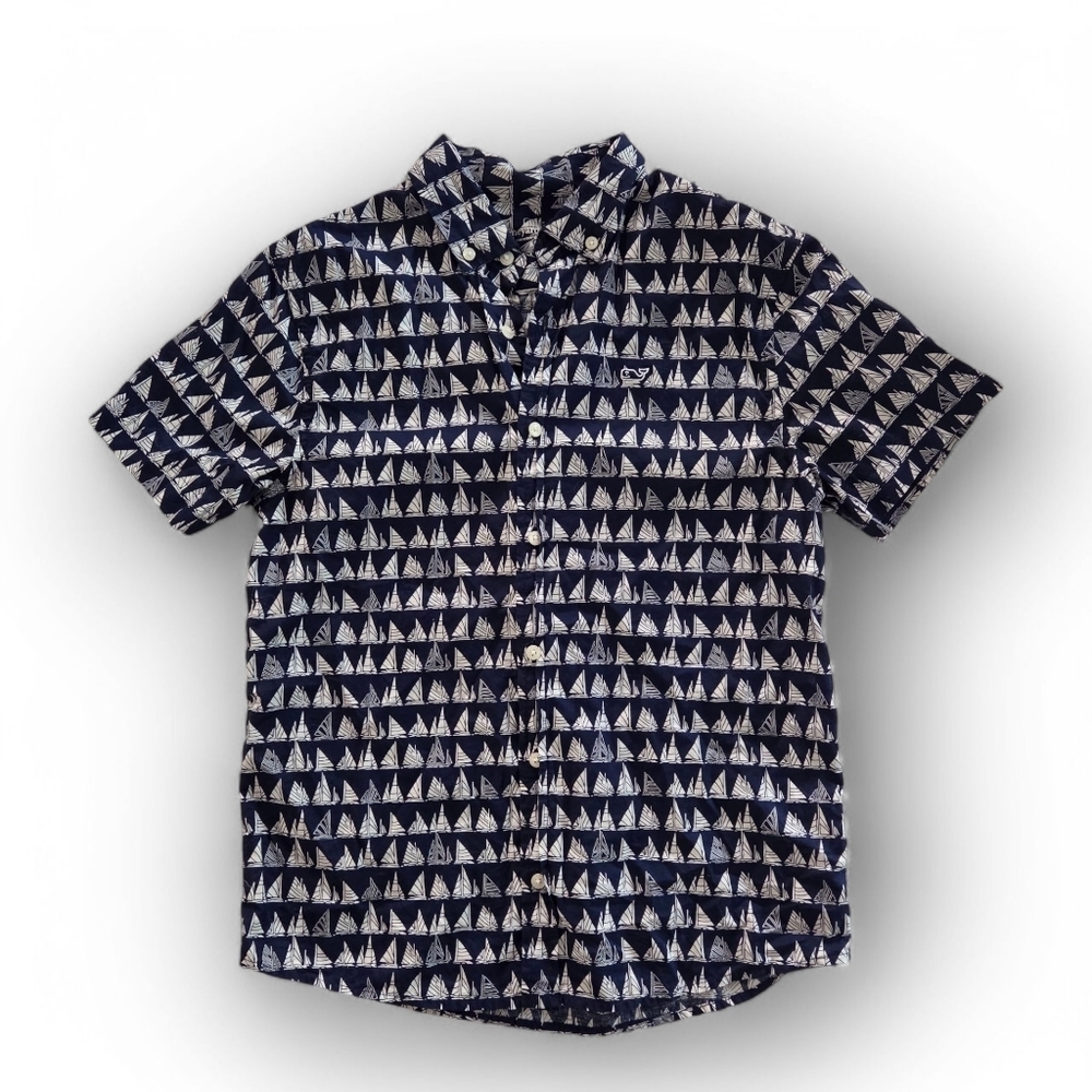Vineyard Vines Boys' Cotton Short-Sleeve Boat Parade Shirt